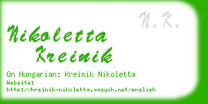 nikoletta kreinik business card